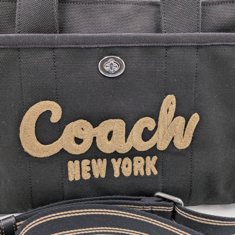 Coach Black and Gold Canvas Tote - Picture 2 of 16
